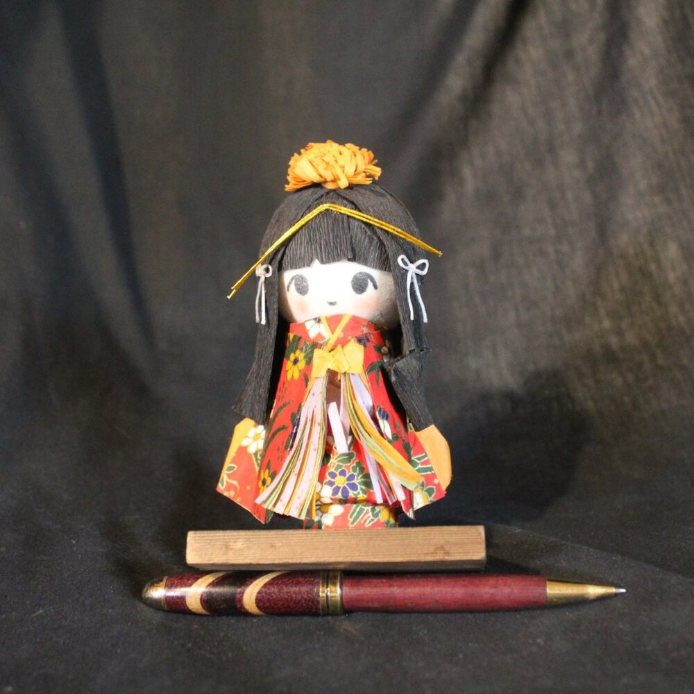 Paper mache Kokeshi doll